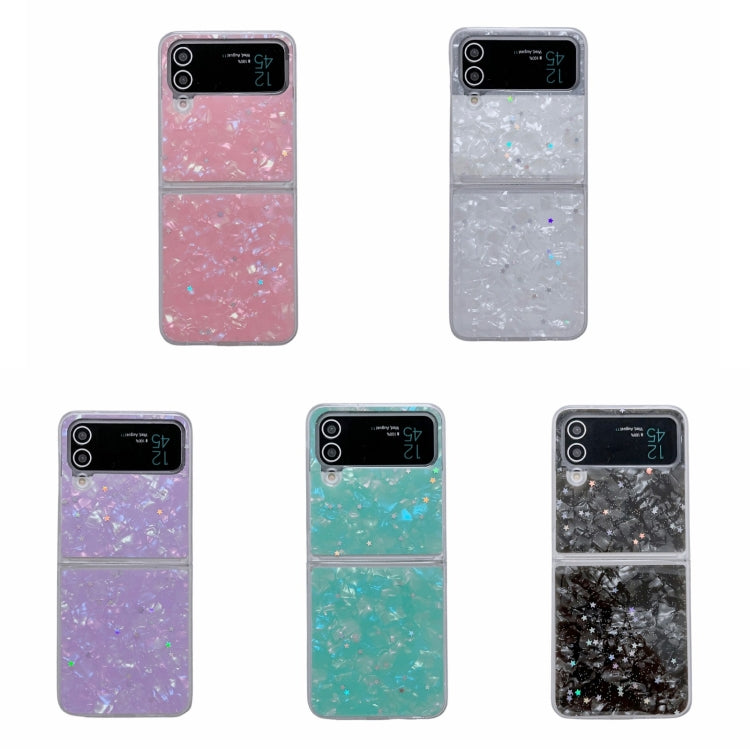 For Samsung Galaxy Z Flip3 5G Shell Pattern Glitter Shockproof Phone Case