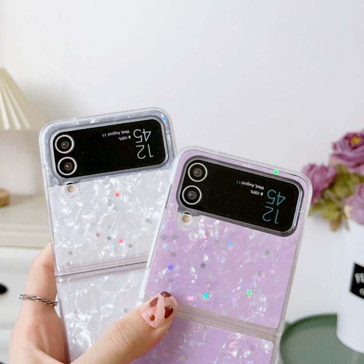 For Samsung Galaxy Z Flip3 5G Shell Pattern Glitter Shockproof Phone Case
