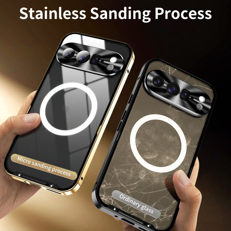 For Google Pixel 9 Pro MagSafe Magnetic Frosted Metal Phone Case