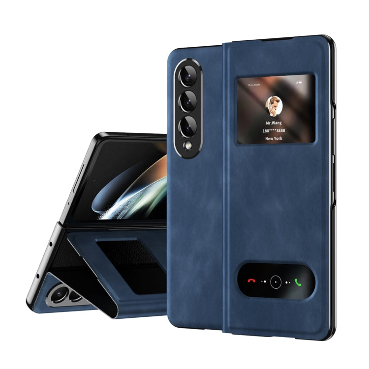For Samsung Galaxy Z Fold4 Mature Window View Flip Leather Phone Case