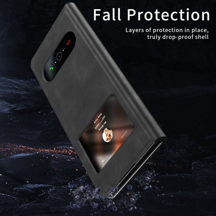 For Samsung Galaxy Z Fold2 5G Mature Window View Flip Leather Phone Case