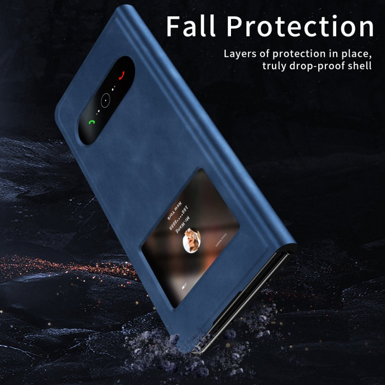 For Samsung Galaxy Z Fold2 5G Mature Window View Flip Leather Phone Case