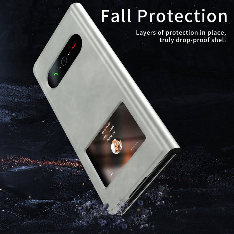 For Samsung Galaxy Z Fold2 5G Mature Window View Flip Leather Phone Case