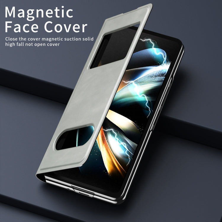 For Samsung Galaxy Z Fold2 5G Mature Window View Flip Leather Phone Case