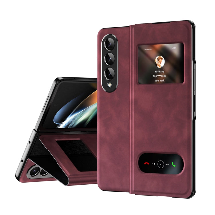For Samsung Galaxy Z Fold2 5G Mature Window View Flip Leather Phone Case