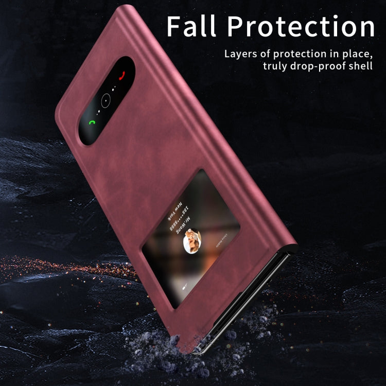 For Samsung Galaxy Z Fold2 5G Mature Window View Flip Leather Phone Case