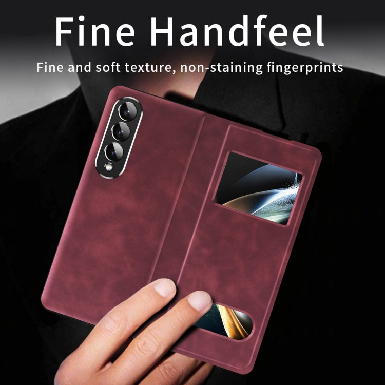 For Samsung Galaxy Z Fold2 5G Mature Window View Flip Leather Phone Case