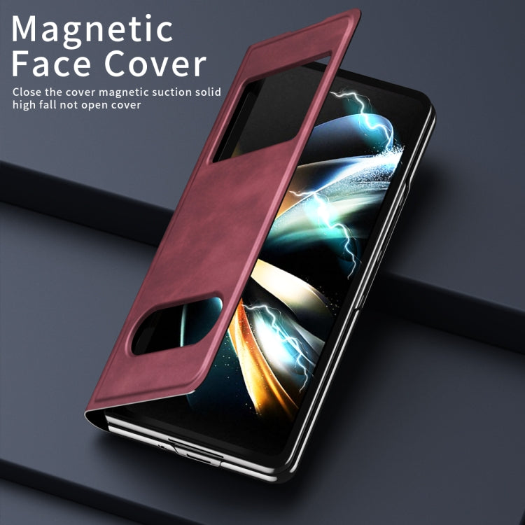 For Samsung Galaxy Z Fold2 5G Mature Window View Flip Leather Phone Case