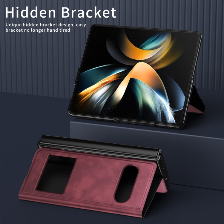 For Samsung Galaxy Z Fold2 5G Mature Window View Flip Leather Phone Case