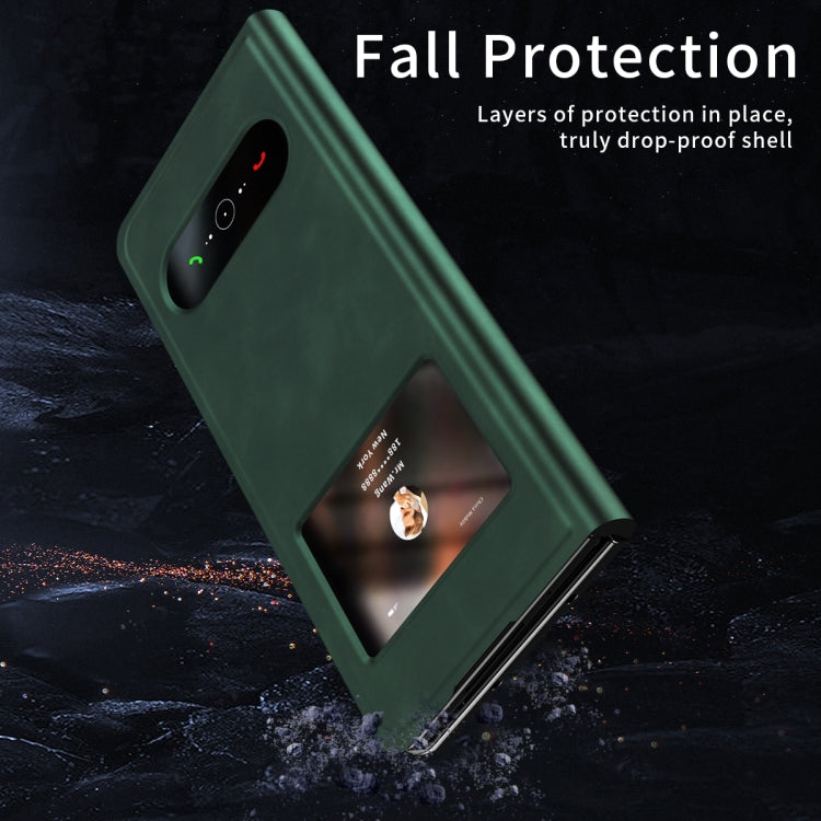 For Samsung Galaxy Z Fold2 5G Mature Window View Flip Leather Phone Case