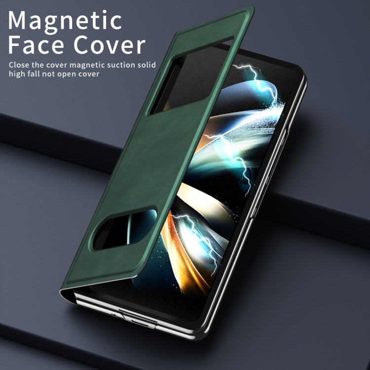 For Samsung Galaxy Z Fold2 5G Mature Window View Flip Leather Phone Case