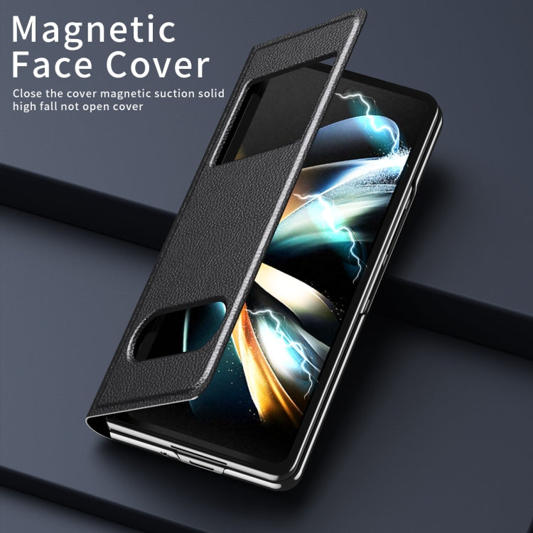 For Samsung Galaxy Z Fold2 5G Mature Window View Flip Leather Phone Case