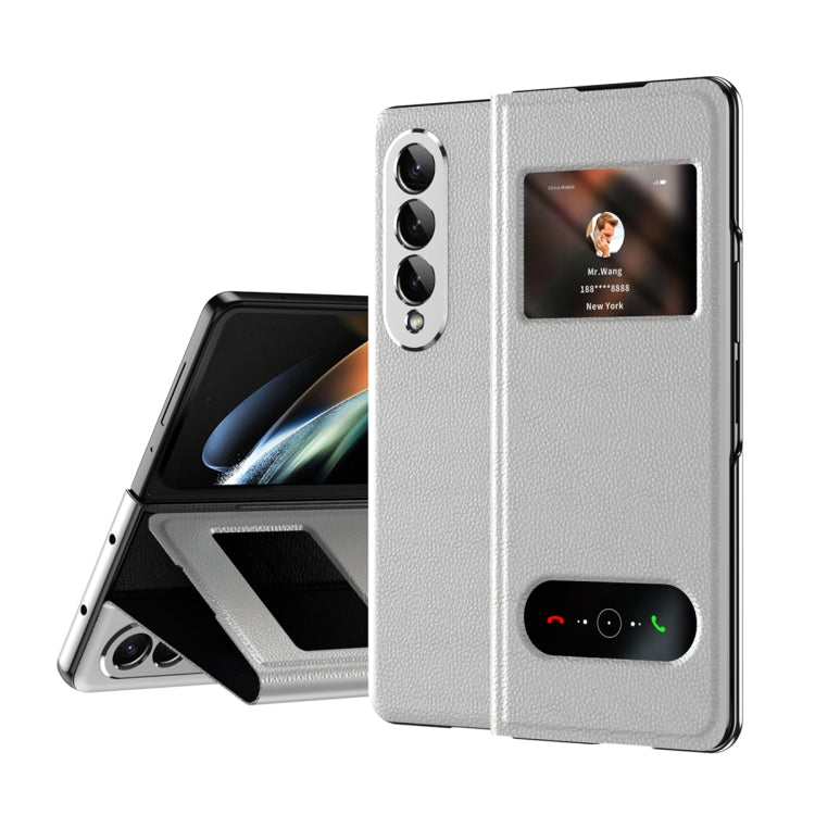 For Samsung Galaxy Z Fold2 5G Mature Window View Flip Leather Phone Case