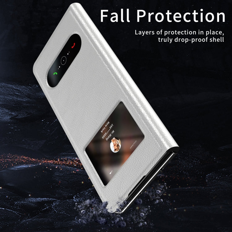 For Samsung Galaxy Z Fold2 5G Mature Window View Flip Leather Phone Case