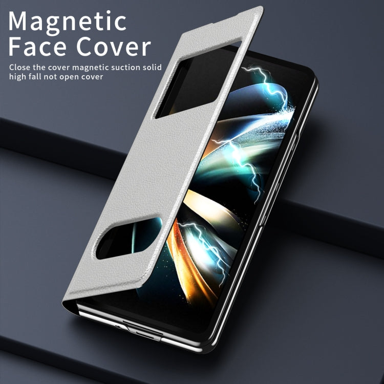 For Samsung Galaxy Z Fold2 5G Mature Window View Flip Leather Phone Case