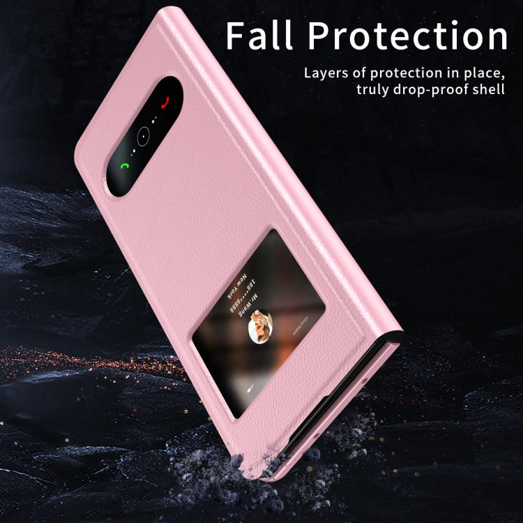 For Samsung Galaxy Z Fold2 5G Mature Window View Flip Leather Phone Case