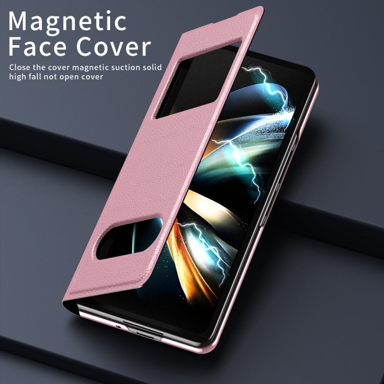 For Samsung Galaxy Z Fold2 5G Mature Window View Flip Leather Phone Case