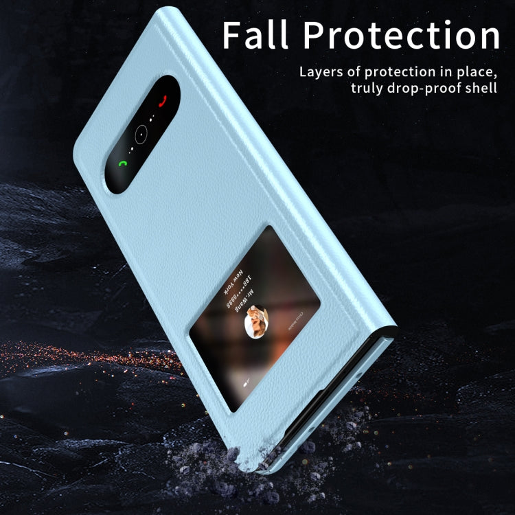 For Samsung Galaxy Z Fold2 5G Mature Window View Flip Leather Phone Case