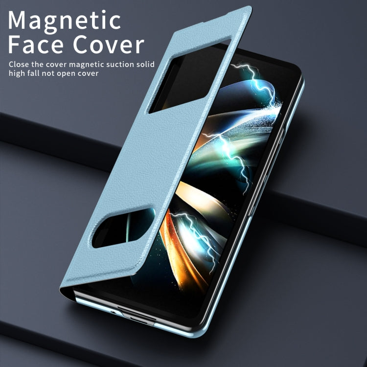 For Samsung Galaxy Z Fold2 5G Mature Window View Flip Leather Phone Case