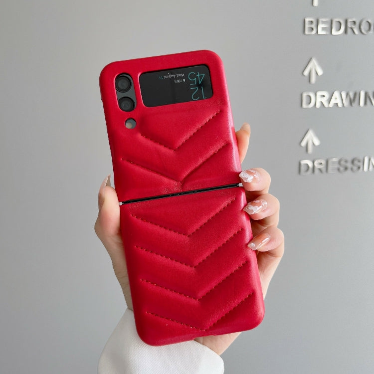 For Samsung Galaxy Z Flip4 V-shape Suture Fold Protective Phone Case