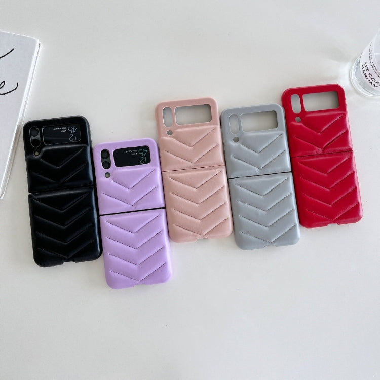 For Samsung Galaxy Z Flip4 V-shape Suture Fold Protective Phone Case