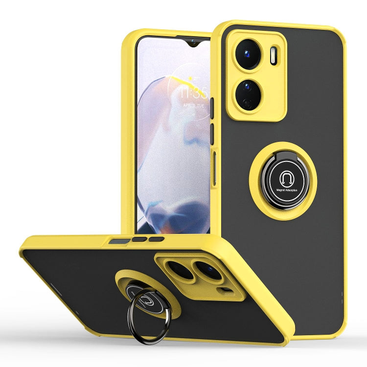 For vivo Y16 Q Shadow 1 Series TPU + PC Phone Case with Ring