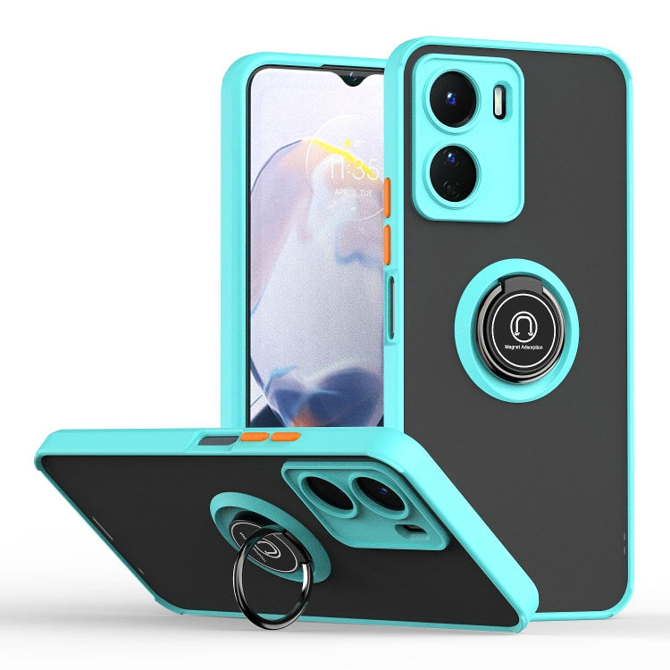 For vivo Y16 Q Shadow 1 Series TPU + PC Phone Case with Ring