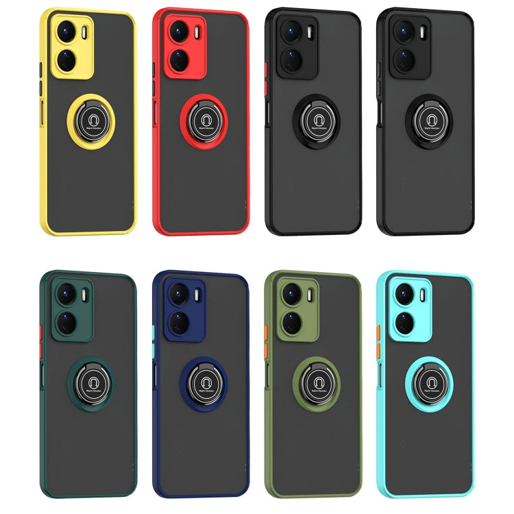 For vivo Y16 Q Shadow 1 Series TPU + PC Phone Case with Ring