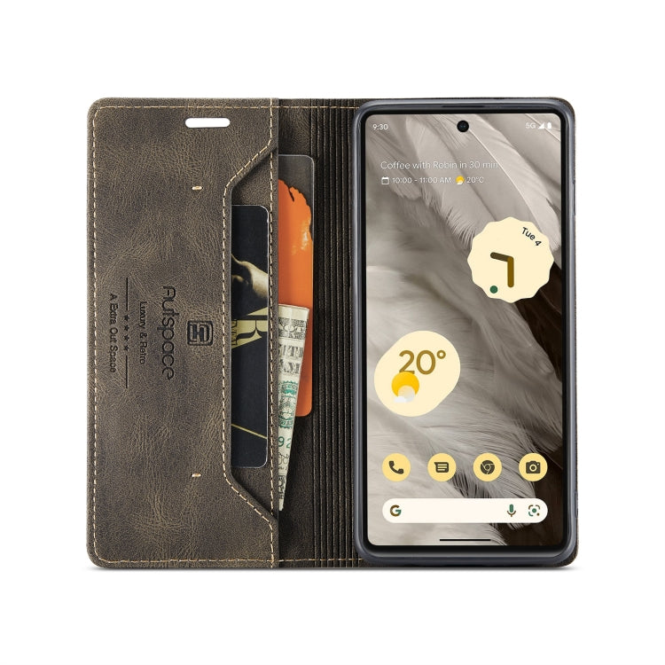 For Google Pixel 7 AutSpace A01 Retro Skin-feel Crazy Horse Texture Flip PU Phone Case