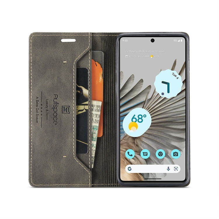 For Google Pixel 7 Pro AutSpace A01 Retro Skin-feel Crazy Horse Texture Flip PU Phone Case