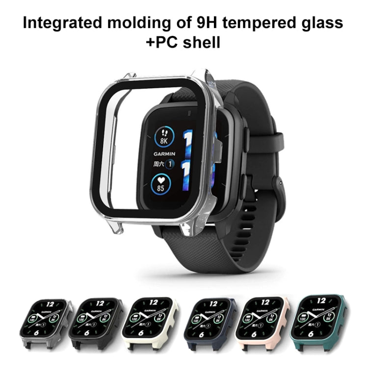 For Garmin Venu Sq2 PC + 9H Tempered Glass Integrated Protective Watch Case