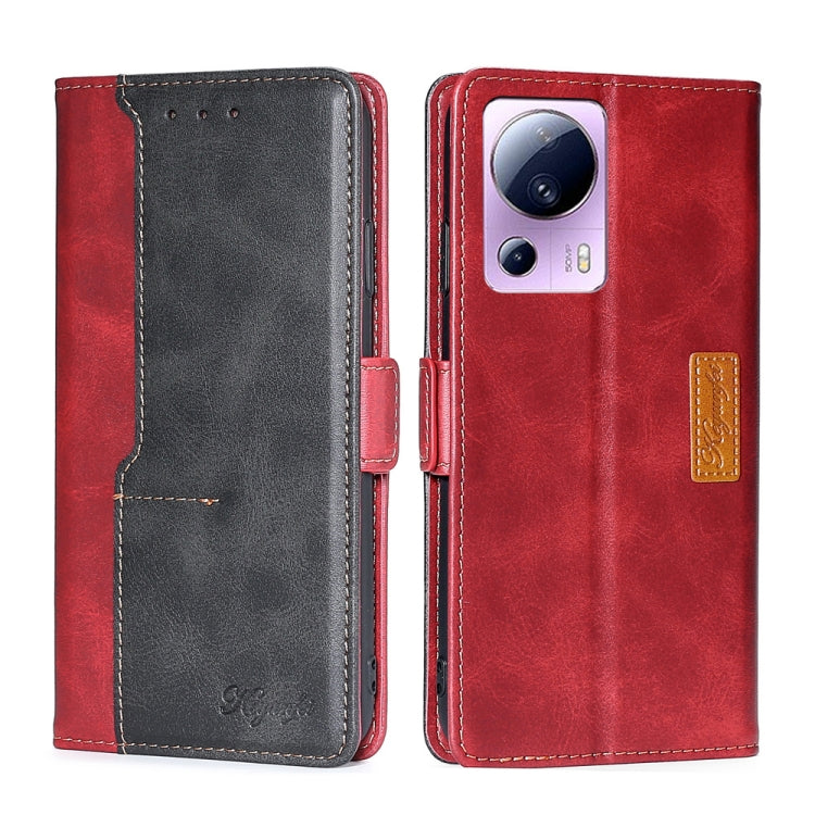 For Xiaomi Civi 2 5G Contrast Color Side Buckle Leather Phone Case