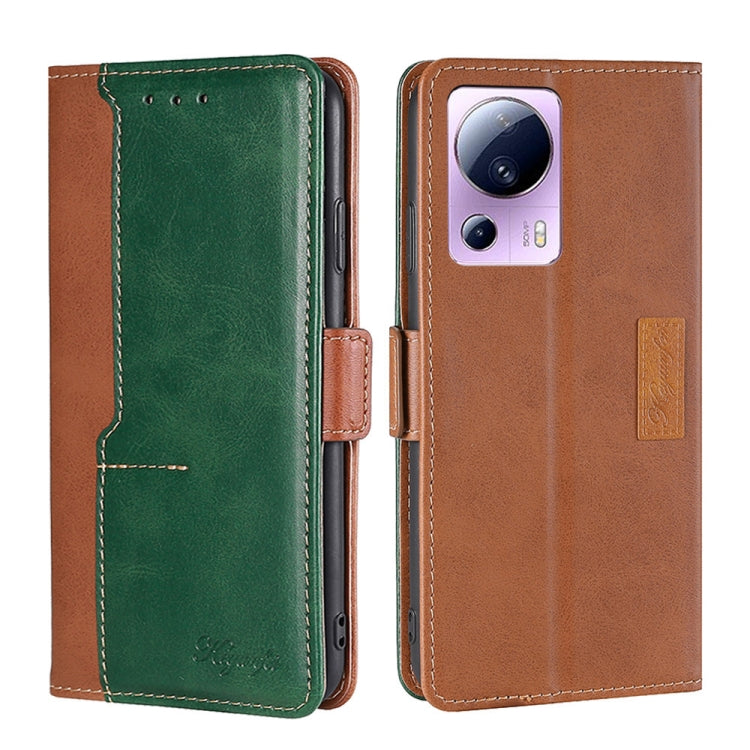 For Xiaomi Civi 2 5G Contrast Color Side Buckle Leather Phone Case