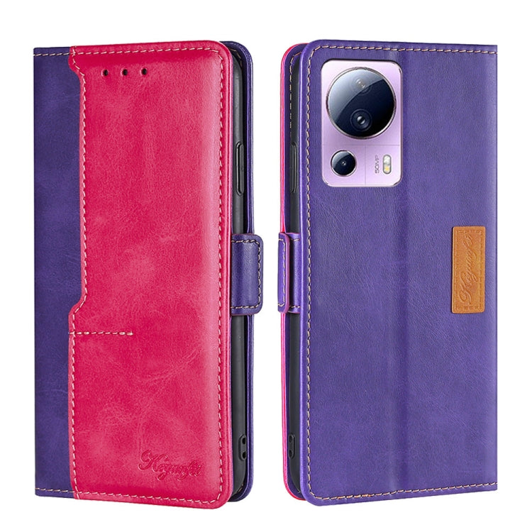 For Xiaomi Civi 2 5G Contrast Color Side Buckle Leather Phone Case