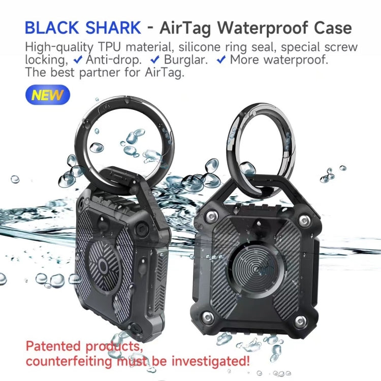 For AirTag TPU Black Shark Shockproof Protective Case