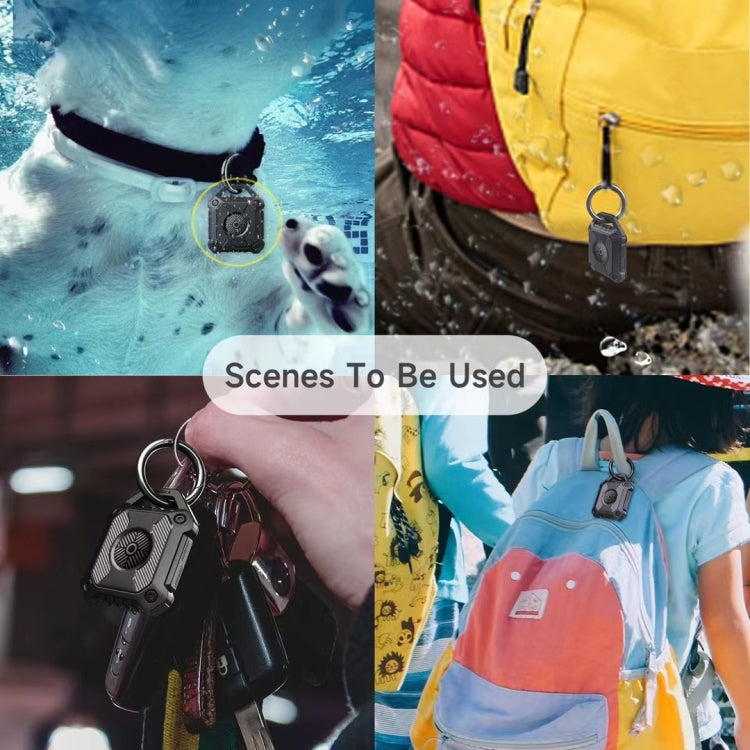 For AirTag TPU Black Shark Shockproof Protective Case