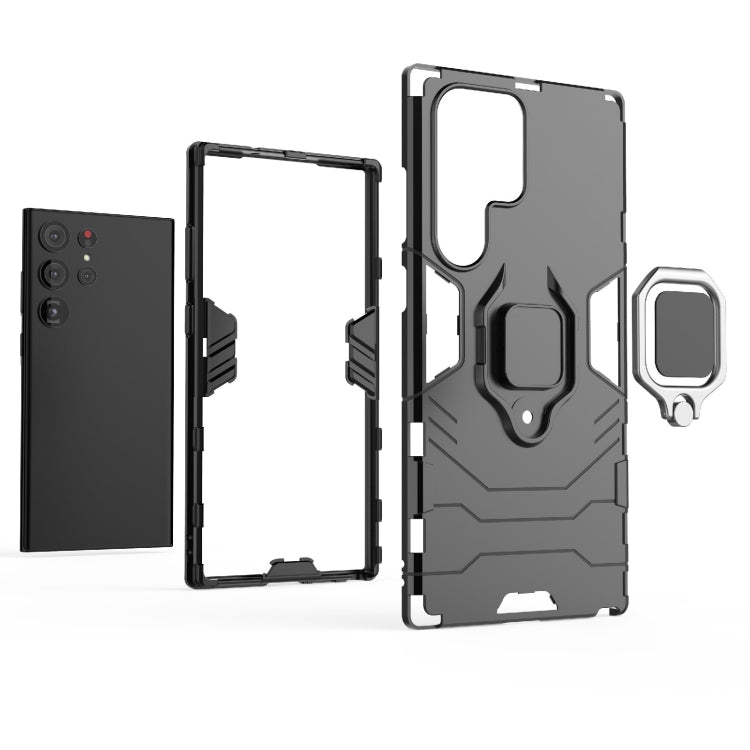 For Samsung Galaxy S23 Ultra 5G Magnetic Ring Holder PC + TPU Phone Case