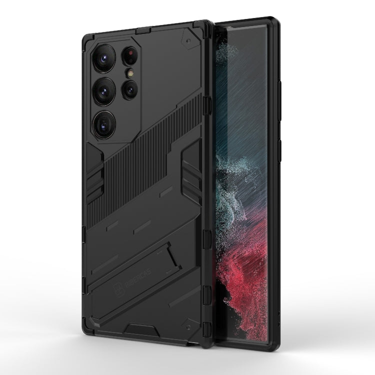 For Samsung Galaxy S23 Ultra 5G Punk Armor 2 in 1 PC + TPU Shockproof Phone Case with Invisible Holder