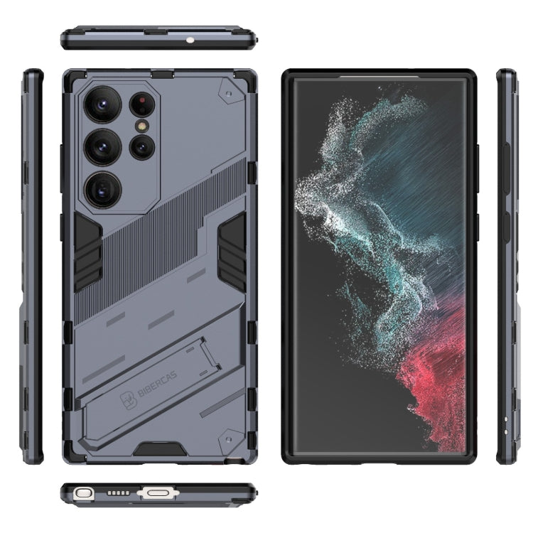 For Samsung Galaxy S23 Ultra 5G Punk Armor 2 in 1 PC + TPU Shockproof Phone Case with Invisible Holder