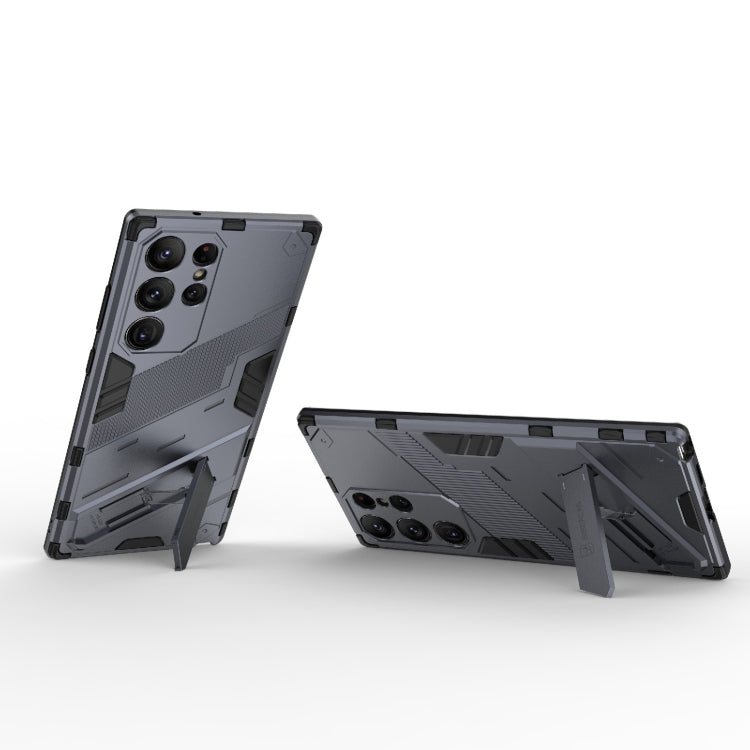 For Samsung Galaxy S23 Ultra 5G Punk Armor 2 in 1 PC + TPU Shockproof Phone Case with Invisible Holder