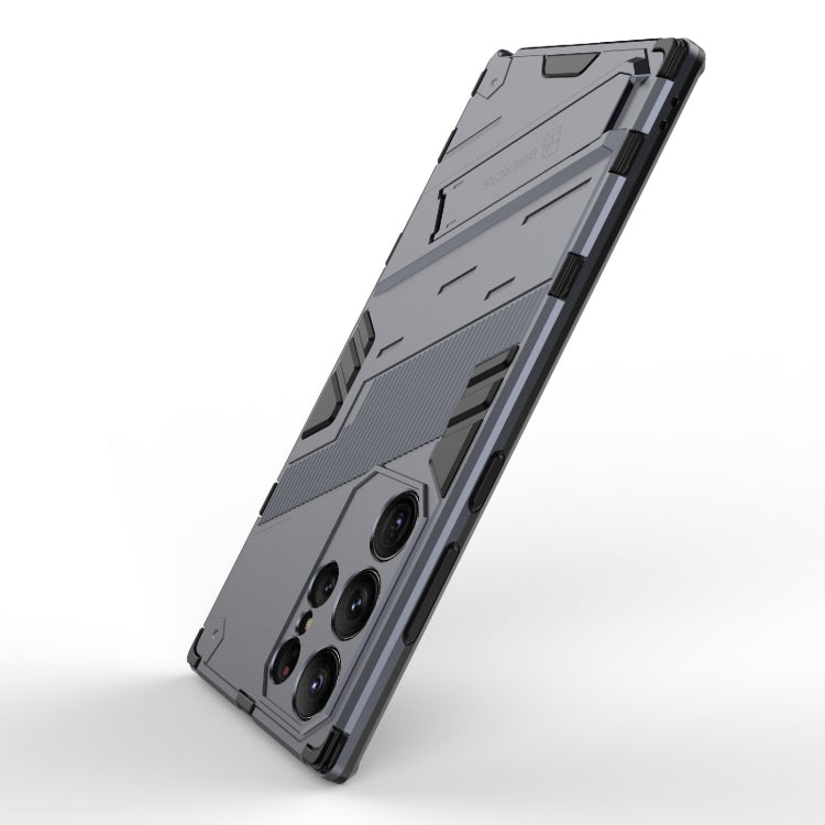For Samsung Galaxy S23 Ultra 5G Punk Armor 2 in 1 PC + TPU Shockproof Phone Case with Invisible Holder