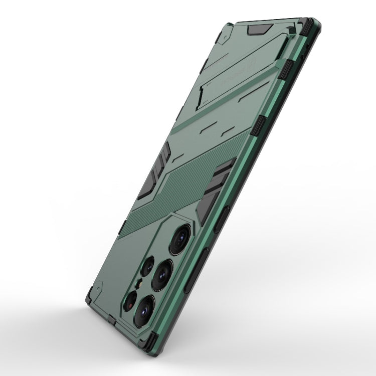 For Samsung Galaxy S23 Ultra 5G Punk Armor 2 in 1 PC + TPU Shockproof Phone Case with Invisible Holder