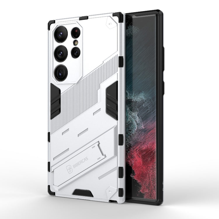 For Samsung Galaxy S23 Ultra 5G Punk Armor 2 in 1 PC + TPU Shockproof Phone Case with Invisible Holder