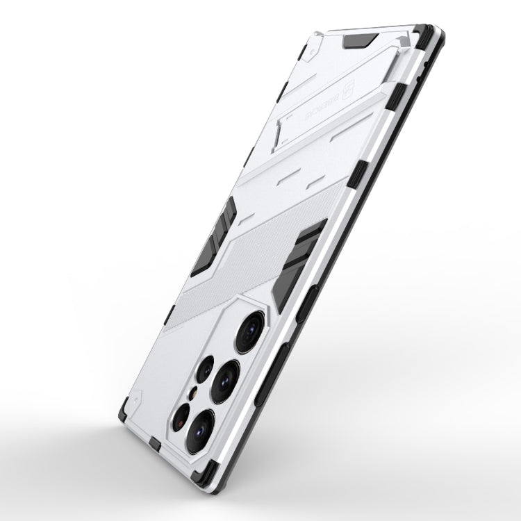 For Samsung Galaxy S23 Ultra 5G Punk Armor 2 in 1 PC + TPU Shockproof Phone Case with Invisible Holder