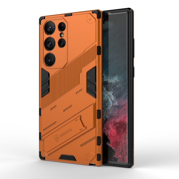 For Samsung Galaxy S23 Ultra 5G Punk Armor 2 in 1 PC + TPU Shockproof Phone Case with Invisible Holder