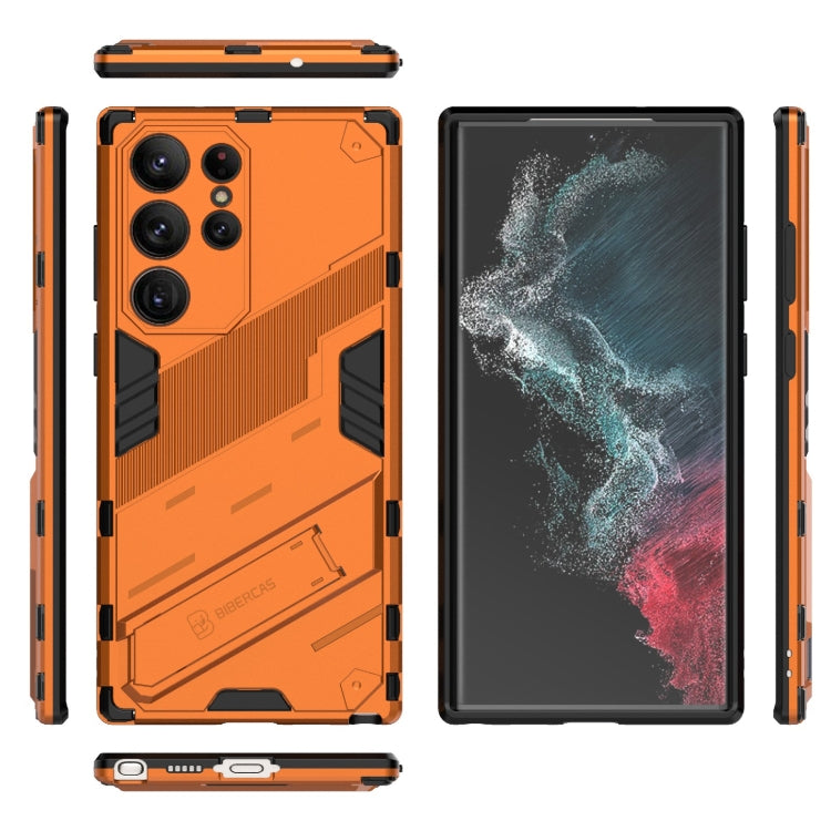 For Samsung Galaxy S23 Ultra 5G Punk Armor 2 in 1 PC + TPU Shockproof Phone Case with Invisible Holder