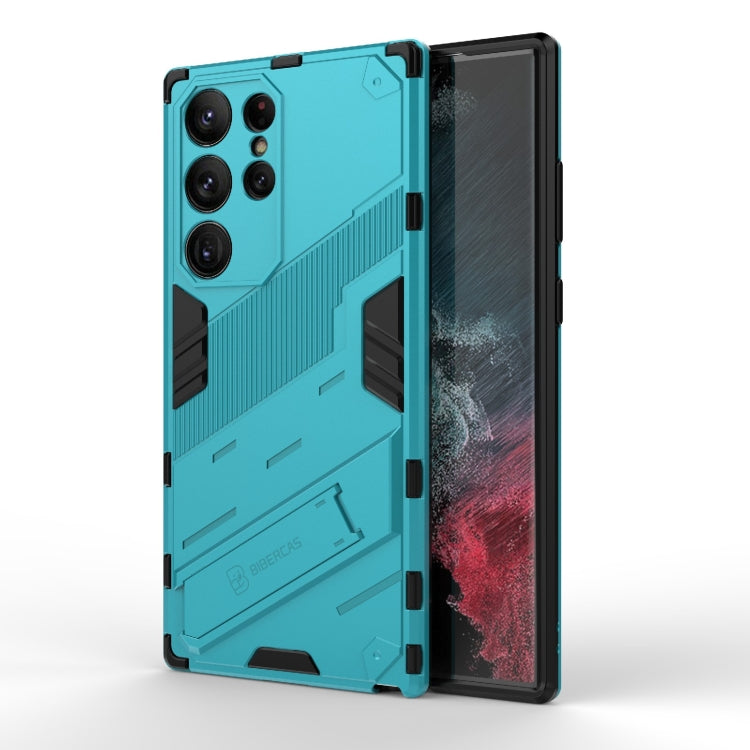 For Samsung Galaxy S23 Ultra 5G Punk Armor 2 in 1 PC + TPU Shockproof Phone Case with Invisible Holder