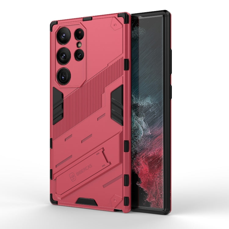 For Samsung Galaxy S23 Ultra 5G Punk Armor 2 in 1 PC + TPU Shockproof Phone Case with Invisible Holder