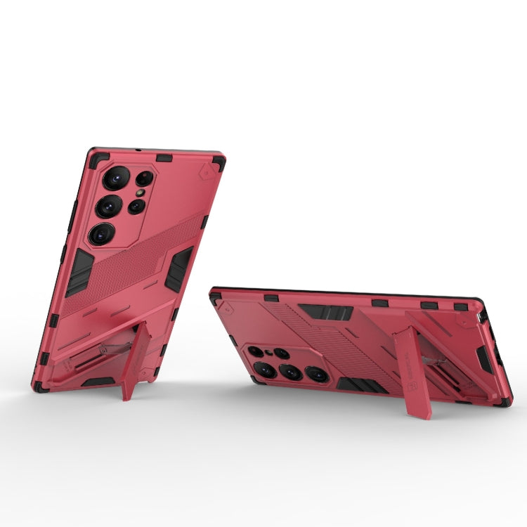 For Samsung Galaxy S23 Ultra 5G Punk Armor 2 in 1 PC + TPU Shockproof Phone Case with Invisible Holder