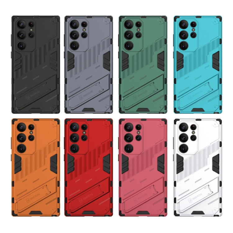 For Samsung Galaxy S23 Ultra 5G Punk Armor 2 in 1 PC + TPU Shockproof Phone Case with Invisible Holder
